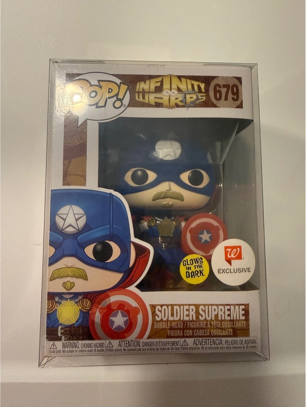 Funko Pop! Marvel Infinity Warps Soldier Supreme #679 GITD Walgreens Exclusive